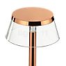 Flos Bon Jour Unplugged Battery Light LED body chrome glossy/crown rattan - The lampshade reflects the emitted light downwards.