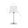 Measurements of the Flos Ktribe Table Lamp glass - transparent glasss - 31,5 cm in detail: height, width, depth and diameter of the individual parts.