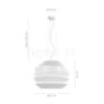 Measurements of the Foscarini Le Soleil Sospensione LED white - dimmable - 10 m in detail: height, width, depth and diameter of the individual parts.
