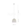 Measurements of the Fritz Hansen Suspence Pendant Light white - 24 cm , Warehouse sale, as new, original packaging in detail: height, width, depth and diameter of the individual parts.