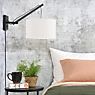 Good & Mojo Andes Wall Light with arm natural/black, ø32 cm, D.43 cm application picture