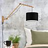 Good & Mojo Andes Wall Light with arm natural/black, ø32 cm, D.70 cm , discontinued product application picture