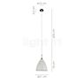 Measurements of the Gubi BL9 Pendant Light chrome/black - ø21 cm in detail: height, width, depth and diameter of the individual parts.