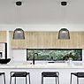 Helestra Oda Pendant Light LED black/gold - with glass application picture