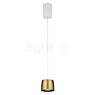 Helestra Ove, lámpara de suspensión LED blanco/dorado