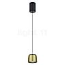 Helestra Ove, lámpara de suspensión LED negro/dorado