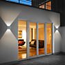 Helestra Siri Wall Light LED silver-grey - cube - 10 cm application picture