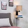 It's about RoMi Florence, lámpara de pared lino oscuro - sin luz de lectura - con pantalla - ejemplo de uso previsto