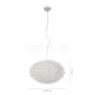 Dimensions du luminaire Kartell Bloom Small Suspension cuivre en détail - hauteur, largeur, profondeur et diamètre de chaque composant.