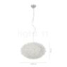 Measurements of the Kartell Bloom Small pendant light lavender in detail: height, width, depth and diameter of the individual parts.