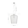 Measurements of the Kartell Kabuki Pendant Light clear in detail: height, width, depth and diameter of the individual parts.