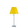 Luceplan Costanza Lampe de table abat-jour jaune canari/châssis aluminium - télescope - avec interrupteur