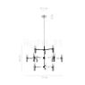 Measurements of the Nemo Crown Pendant Light black - 77 cm in detail: height, width, depth and diameter of the individual parts.