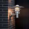 Nordlux Lønstrup Wall Light with Motion Detector ø32 cm - galvanised application picture