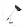 Dimensions du luminaire Northern Birdy Lampe de table noir/laiton en détail - hauteur, largeur, profondeur et diamètre de chaque composant.