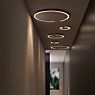 Occhio Mito Soffitto 20 Up Lusso Narrow Wall-/Ceiling light LED head black phantom/cover ascot leather white - Occhio Air application picture