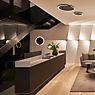 Occhio Mito Soffitto 40 Up Lusso Narrow Wall-/Ceiling light LED head black phantom/cover ascot leather brown - Occhio Air application picture