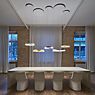 Occhio Mito Sospeso 40 Fix Up Table Pendant Light LED head gold matt/ceiling rose white matt - DALI application picture