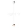 Oligo Balino, lámpara de suspensión 1 foco LED - altura ajustable de forma invisible florón cromo - cabezal gris