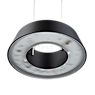 Oligo Glance Pendant Light LED 3 lamps - invisibly height adjustable Lamp Canopy white - cover aluminium - head black