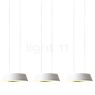 Oligo Glance, lámpara de suspensión LED 3 focos - altura ajustable de forma invisible florón blanco - cubierta cromo - cabezal gris