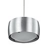 Oligo Grace Hanglamp LED 2-lichts - onzichtbaar in hoogte verstelbaar plafondkapje zwart - afdekkap chroom - hoofd grijs