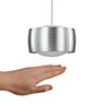 Oligo Grace Pendant Light LED 2 lamps - invisibly height adjustable Lamp Canopy black - cover chrome - head aluminium
