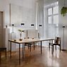 Oligo Grace Pendant Light LED 3 lamps - invisibly height adjustable Lamp Canopy black - cover aluminium - head brown application picture