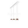 Oligo Grace Pendel LED 3-flammer - usynlig højdejusterbar loftsrosette hvid - cover hvid - hoved kobber