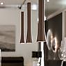 Oligo Rio Pendant Light 3 lamps LED - invisibly height adjustable ceiling rose aluminium - head brown application picture