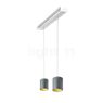 Oligo Tudor Lampada a sospensione LED 2 fuochi - regolabile in altezza in modo invisibile rosone alluminio/testa grigio - 14 cm