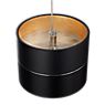 Oligo Tudor, lámpara de suspensión LED 2 focos - altura ajustable de forma invisible florón aluminio/cabezal negro/dorado - 14 cm