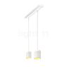 Oligo Tudor, lámpara de suspensión LED 2 focos - altura ajustable de forma invisible florón blanco/cabezal blanco - 14 cm