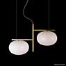 Oluce Alba Penant light with 2 lamps braas/opal glass glossy