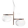 Oluce Alba Penant light with 2 lamps bronze/opal glass glossy