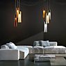 Panzeri Clio Pendant light ceiling rose black/glass crystal application picture