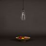 Panzeri Olivia, lámpara de suspensión florón negro/vidrio acero