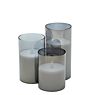 Pauleen Classy Smokey LED Bougie gris/blanc - lot de 3