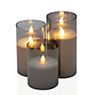 Pauleen Classy Smokey LED Bougie gris/blanc - lot de 3