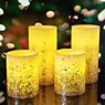 Pauleen Golden Glitter LED Bougie ivoire/paillettes doré - lot de 2 , Vente d'entrepôt, neuf, emballage d'origine - produit en situation