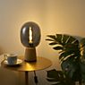 Pauleen Mystical Gleam Tafellamp hout/rookglas productafbeelding