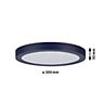 Measurements of the Paulmann Abia Ceiling Light LED round night blue in detail: height, width, depth and diameter of the individual parts.