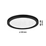 Measurements of the Paulmann Atria Shine Ceiling Light LED round black matt - ø19 cm - 4,000 K - switchable in detail: height, width, depth and diameter of the individual parts.