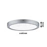 Measurements of the Paulmann Lunar Ceiling Light LED round chrome matt - ø40 cm in detail: height, width, depth and diameter of the individual parts.