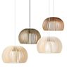 Secto Design Atto 5000 Suspension LED noyer, plaqué/câble textile blanc