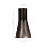 Dimensions du luminaire Secto Design Secto 4231 Applique noir, stratifié en détail - hauteur, largeur, profondeur et diamètre de chaque composant.