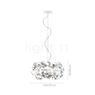 Measurements of the Slamp Clizia Pendant Light smoke, large in detail: height, width, depth and diameter of the individual parts.