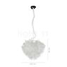 Measurements of the Slamp Veli Pendant Light opal white - 42 cm in detail: height, width, depth and diameter of the individual parts.