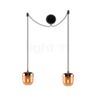 Umage Acorn Cannonball, lámpara de suspensión negra con 2 focos ámbar/latón