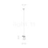 Measurements of the Umage Acorn Pendant Light stainless steel - cable black in detail: height, width, depth and diameter of the individual parts.